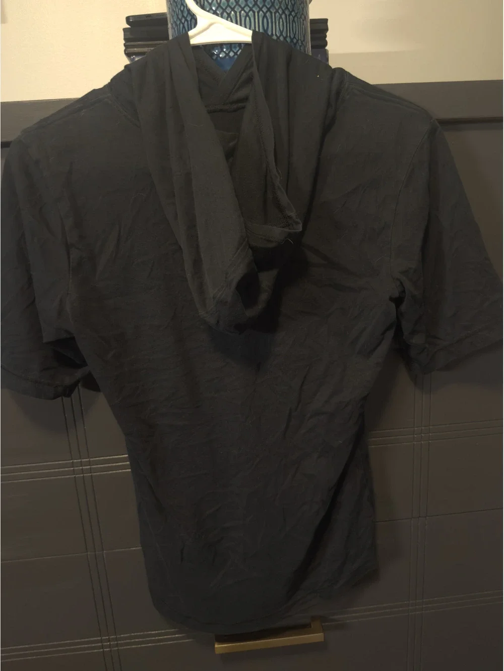 Nike Black 'Witness' Short Sleeve Hoodie with Gold Print